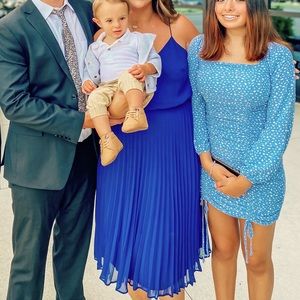 ASOS Design pleated cami midi dress with drawstring waist